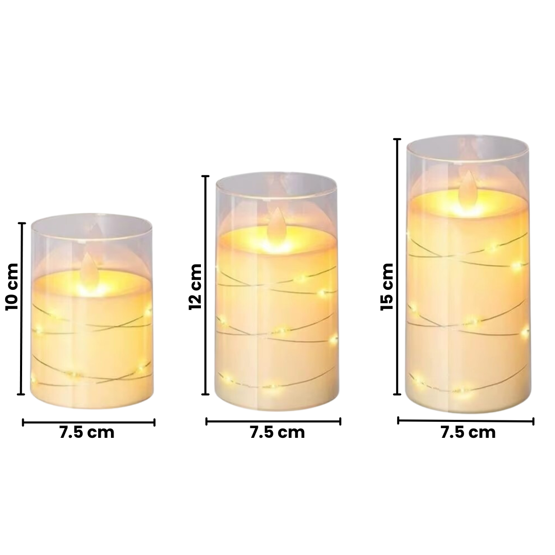LED-Kerzen - Flammenlos & Festlich im 3er Set
