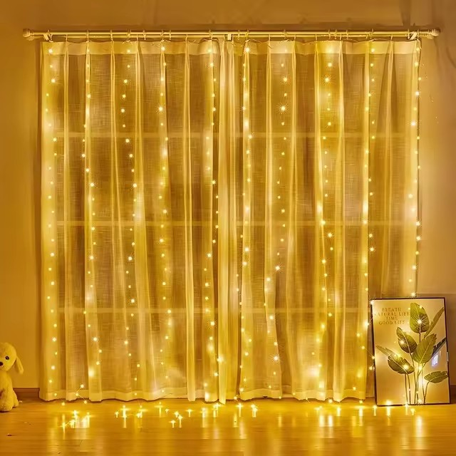Lichtervorhang 3x3m - LED Lights für Weihnachten & Dekoration