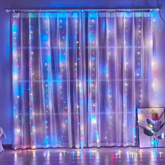 Lichtervorhang 3x3m - LED Lights für Weihnachten & Dekoration
